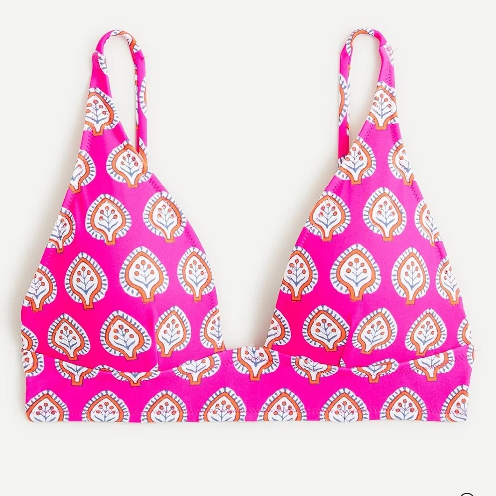 SZ Blockprints™ X J.Crew deep-V french  top /high-waisted bottom in Bagru print
